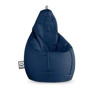 HAPPERS Puff Pera para Salón y Dormitorio con Relleno | Polipiel Alta Resistencia | Sillón Relax Ergonómico Infantil y Juvenil | Puff para Leer y Jugar | Azul 130x75 XL