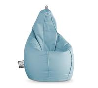 HAPPERS Puff Pera para Salón y Dormitorio con Relleno | Polipiel Alta Resistencia | Sillón Relax Ergonómico Infantil y Juvenil | Puff para Leer y Jugar | Azul Cielo 135x90 XXL