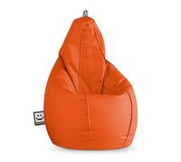 HAPPERS Puff Pera para Salón y Dormitorio con Relleno | Polipiel Alta Resistencia | Sillón Relax Ergonómico Infantil y Juvenil | Puff para Leer y Jugar | Naranja 130x75 XL