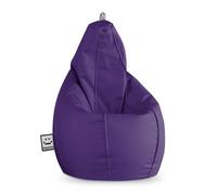HAPPERS Puff Pera para Salón y Dormitorio con Relleno | Polipiel Alta Resistencia | Sillón Relax Ergonómico Infantil y Juvenil | Puff para Leer y Jugar | Lila 130x75 XL