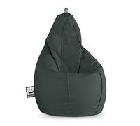 HAPPERS Puff Pera para Salón y Dormitorio con Relleno | Polipiel Alta Resistencia | Sillón Relax Ergonómico Infantil y Juvenil | Puff para Leer y Jugar | Gris 135x90 XXL