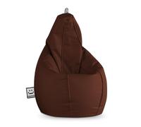 HAPPERS Puff Pera para Salón y Dormitorio con Relleno | Polipiel Alta Resistencia | Sillón Relax Ergonómico Infantil y Juvenil | Puff para Leer y Jugar | Marrón 130x75 XL