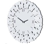 Happiq Runde Grandios 80 cm: Espejo redondo Grandios de gran tamaño, diseño 3D, borde de cristal facetado, color blanco, moderno y elegante