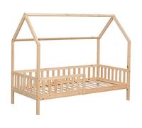 Happy Garden Cama cabaña 190x90 cm de Madera Marceau, somier de Pino Macizo con somier y Barras de Seguridad.