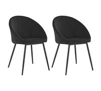 Happy Garden Lote de 2 sillas Vintage Diane de Terciopelo Negro