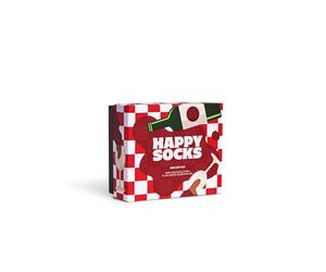 Happy Socks Pack de 2 Calcetines - Calcetines con Temática de Vino para Amantes del Vino - Caja de Regalo Divertida para Navidad y Cumpleaños