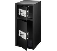 Happyment, caja fuerte de acero grande con 2 niveles, con cerradura electrónica de cilindro y combinación numérica. Caja fuerte de seguridad, color