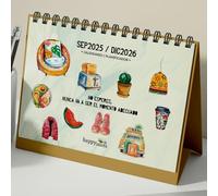 HappyMots Calendario Sobremesa 2025 2026 | 16 Meses Calendario Escritorio 2025 2026 | Espacio Diario y Notas Laterales | Hojas Resistentes, Diseño Bonito y Frases Motivadoras