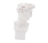 Happyyami 1 Pc Maceta De Flores De Réplica De Estatuilla De Escultura Maceta De Cara Seco Macetas De Bonsai Jarrón De Cabeza Retro Estatuas Griegas Hombre Rostro Florero Resina