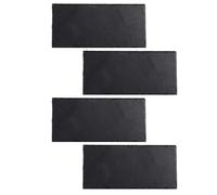 Happyyami 4 Piezas Plato Rectangular de Pizarra Negra para Sushi y Carne, Elegante y Simple, Adecuado para Fiestas y Bares, Material Natural de Piedra para Servir