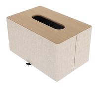 Happyyami Caja de Pañuelos de Mesa de Beige con Diseño de Rayas Dispensador Resistente y Compacto para Hogar Oficina Baño y Coche Apertura Amplia para Extracción Fácil de Servilletas