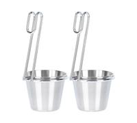 Happyyami Porta Salsas de Acero Inoxidable Colgante, Set de 2 Piezas, Fácil de Limpiar y Evita Derrames, Adecuado para Cocina y Servir Condimentos