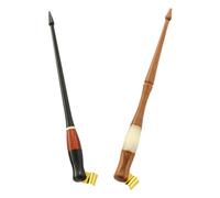 Happyyami Suministros para bolígrafos de caligrafía, set de 2 portapuntas oblicuos de madera con brida de latón, accesorios ligeros para principiantes en proyectos artísticos y cómics
