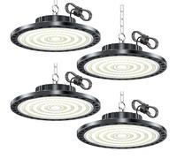 HAPYLUMI UFO LED 4PCS, 100W 10000LM Focos para Naves Industriales 6500K Blanco Frío Campana LED Techo, IP65 Impermeable Lámpara de Alta Bahía para Garaje Almacén Taller Oficina