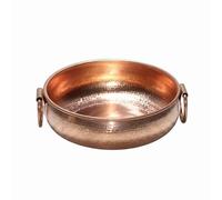 harayaa Olla de Cobre Martillado Olla para Sopa Cazuela Cazo con Asas Superficie Martillada Estilo Clásico Apta para Inducción, Cobre Martillado Con Asas, Olla De Inducción, Sopa Clara, 32cm
