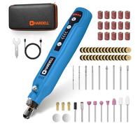 HARDELL - Herramienta rotativa inalámbrica, kit de 5 herramientas rotativas de velocidad variable con 61 accesorios, herramienta rotativa de carga tipo C de 3.7 V para grabado, lijado, pulido,
