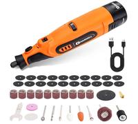 HARDELL Kit de Herramienta Rotativa Inalámbrica de 12 V Actualizado con 43 Accesorios, 6 Velocidades (10 000-25 000 RPM), Batería Extraíble de 1500 mAh, Larga Autonomía para Lijar, Pulir