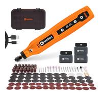 HARDELL Mini Amoladora Bateria Inalámbrica USB, Herramienta Rotativa Multifunción 4V con 129 Accesorios, 5 Velocidades para Manualidades, Modelismo, Pulir, Taladrar y Cortar - Kit de Regalo Bricolaje