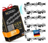 HARDTWERK Cadenas de sierra ALPHA 3/8" 1,1 mm para espada de 35 cm 52 TG paquete de 3 medios cinceles [acero alemán]