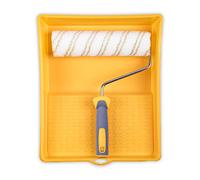 Hardy Working Tools Juego 3 piezas: rodillo 25 cm Maxprofi con bandeja 32x38 cm. Incluye modelo de 48 mm para acrílicas con depósito, 12 mm para silicona y rodillo de poliamida para acabados.