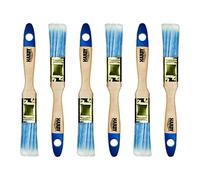 Hardy Working Tools - Juego de 6 Brochas Planas 25 mm Serie 42, Brocha para Lasur en Madera y Barniz para Metal - Cerdas Sintéticas Claras