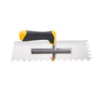 Hardy Working Tools: llana dentada de 12 cm x 28 cm. Alisadora de acero inoxidable con dientes de 6 mm de ancho, herramienta ideal para colocar azulejos pequeños y acabados de construcción.