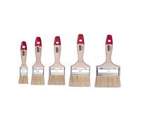 HARDY WORKING TOOLS Set de Brochas de Pintura 5 Piezas - 25, 35, 50, 60, 75 mm de Ancho, Para Madera, Cepillo Serie *36*, 18 Piezas, Set de Pinceles A0285-060100