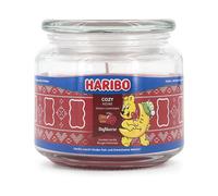 HARIBO A2203 Vela Aromática Haribo Cozy Home - Fragancia Manzana y Canela, Color Rojo, 100h de Duración, 300g