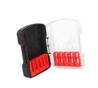 Harilla Caja de almacenamiento para brocas, juego de puntas de destornillador, contenedor vacío profesional transparente portátil con divisores extraíbles, Negro