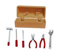Harilla Caja de Herramientas de Reparación en Miniatura, Mini Caja de Herramientas de Bricolaje, Colecciones, Muebles en Miniatura Simulados, Juguetes de Jueg, Caja Amarilla