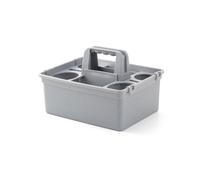 Harilla Cesta de Almacenamiento Comercial Organizador Portátil con Asa Contenedor Rectangular Caja para Cepillos Bandeja Abierta Material PP Plástico Fácil de, Cesta De Herramientas Gris