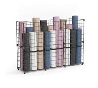 Harilla Cesta de Almacenamiento de Hierro Organizador Canasta Estante Contenedor con Diseño Compacto Que Aprovecha Rincones Evita Desorden y Caídas Adecuada, Negro, 93x32x62cm