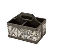 Harilla Organizador de Cosméticos para Mujer Caja Contenedor Cesto Bandeja con Compartimentos Abiertos Asa Integrada Portátil Exterior Tejido y Ribete Cosido, 提花款, Moderno Y Sencillo