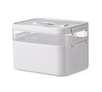 Harilla Organizador médico, Caja, Estuche con separadores, Caja Almacenamiento para Manualidades, Escuela, hogar, baño, cosméticos, 28.1 X 19.5 X 18.5