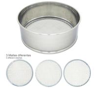 Harinero tamizador acero inoxidable ø 20 cm. con 3 mallas intercambiables