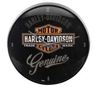 Nostalgic-Art Reloj de Pared Retro, Ø 31 cm, Harley-Davidson - Genuine - Idea de Regalo para Moteros, Official License Product (OLP), decoración para la Cocina, diseño Vintage