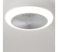 HARPER LIVING Ventilador de techo con luz y mando a distancia, lámpara LED 50 W 4000 LM ajustable, ventilador silencioso con cubierta para dormitorio, salón, cocina - 3 colores, 6 velocidades
