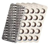 harren24 Pastillas de prueba para fotómetros DPD 1 Cloro, DPD3, DPD4 Oxígeno Activo, Alcalinidad M, CYA, Rojo Fenol Valor en pH Comprobador de agua de piscina 50/100/250/500x (DPD1 / 50x)