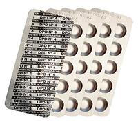 harren24 Pastillas de prueba para fotómetros DPD 1 Cloro, DPD3, DPD4 Oxígeno Activo, Alcalinidad M, CYA, Rojo Fenol Valor en pH Comprobador de agua de piscina 50/100/250/500x (DPD4 / 50x)