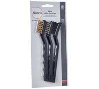 Harris Essentials 101064301 - Mini cepillo de alambre, 3 unidades, nailon, acero y latón