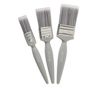 Harris Essentials - Pinceles de Pintura para Paredes y techos, Paquete de 3 Pinceles, 1 Pulgada, 1.5 Pulgadas, 2 Pulgadas, Gris