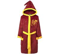 Harry Potter Bata Oficial Albornoz para Niños con Capucha Extra Suave | Bata Roja de Mangas Largas | Mercancía Oficial | Regalo para Niños y Niñas
