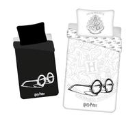 HARRY POTTER Colecciones de Ropa de Cama Infantil de la Marca Modelo Glasses im Dunkeln Leuchtende Bettwäsche 140Ã-200cm, 70Ã-90 cm