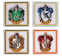 Harry Potter Glass Coaster 4-Pack All Houses Half Moon Bicchieri Boccali