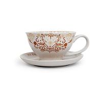 Harry Potter Grim - Juego de taza de té y platillo de cerámica de 12 onzas, coleccionable oficial de Wizarding World, juego de regalo de fiesta de té mágico con temática de Hogwarts, ajuste de lugar