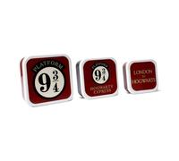 Harry Potter Half Moon Bay Platform 9 3/4 Snack Box | Mercancía oficial | Lonchera Bento para niños y adultos | Juego de 3 recipientes de alimentos con tapas | Hogwarts Express