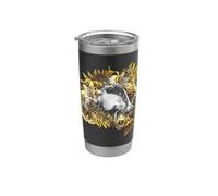 Harry Potter Harry Potter Hufflepuff Floral Vaso térmico de acero inoxidable de doble pared