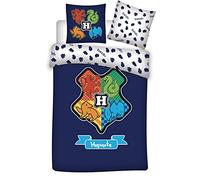 Harry Potter - Juego de Cama 100% algodón, Funda nórdica de 140 x 200 cm + Funda de Almohada de 65 x 65 cm
