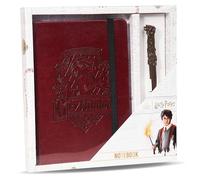 HARRY POTTER - Libreta con Boli Bolígrafo de Varita, Cuaderno, Diario Secreto, Agenda Escolar con Snitch Dorada, Diario Secreto - Set de Accesorio de Papeleria - Ideas de Regalos Originales