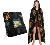 Harry Potter Manta con Capucha para Mujer, Niños y Adolescentes 130x150 cm, Manta Polar Cálido y Acogedor para Sofá, Cama, Regalos para Ella (Negro Harry Potter)